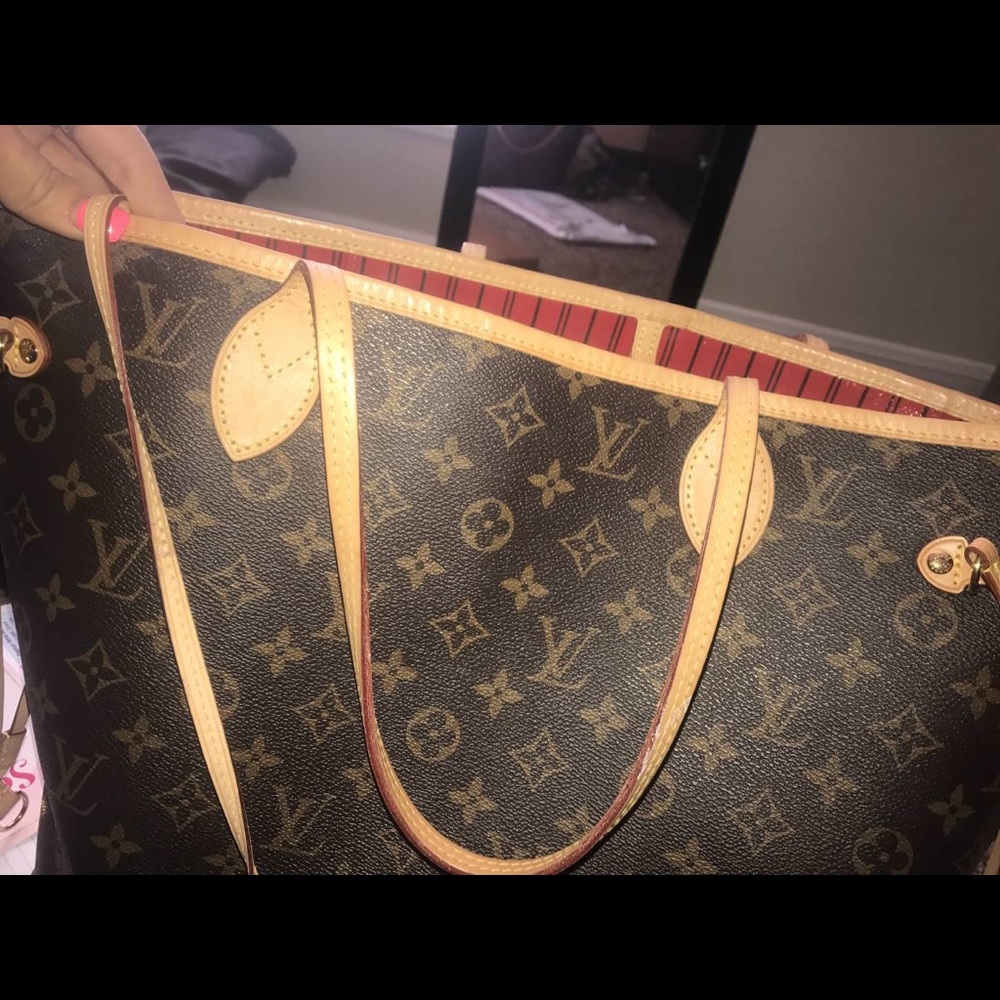 Original LouisVuitton Neverfull cerise w/pochette